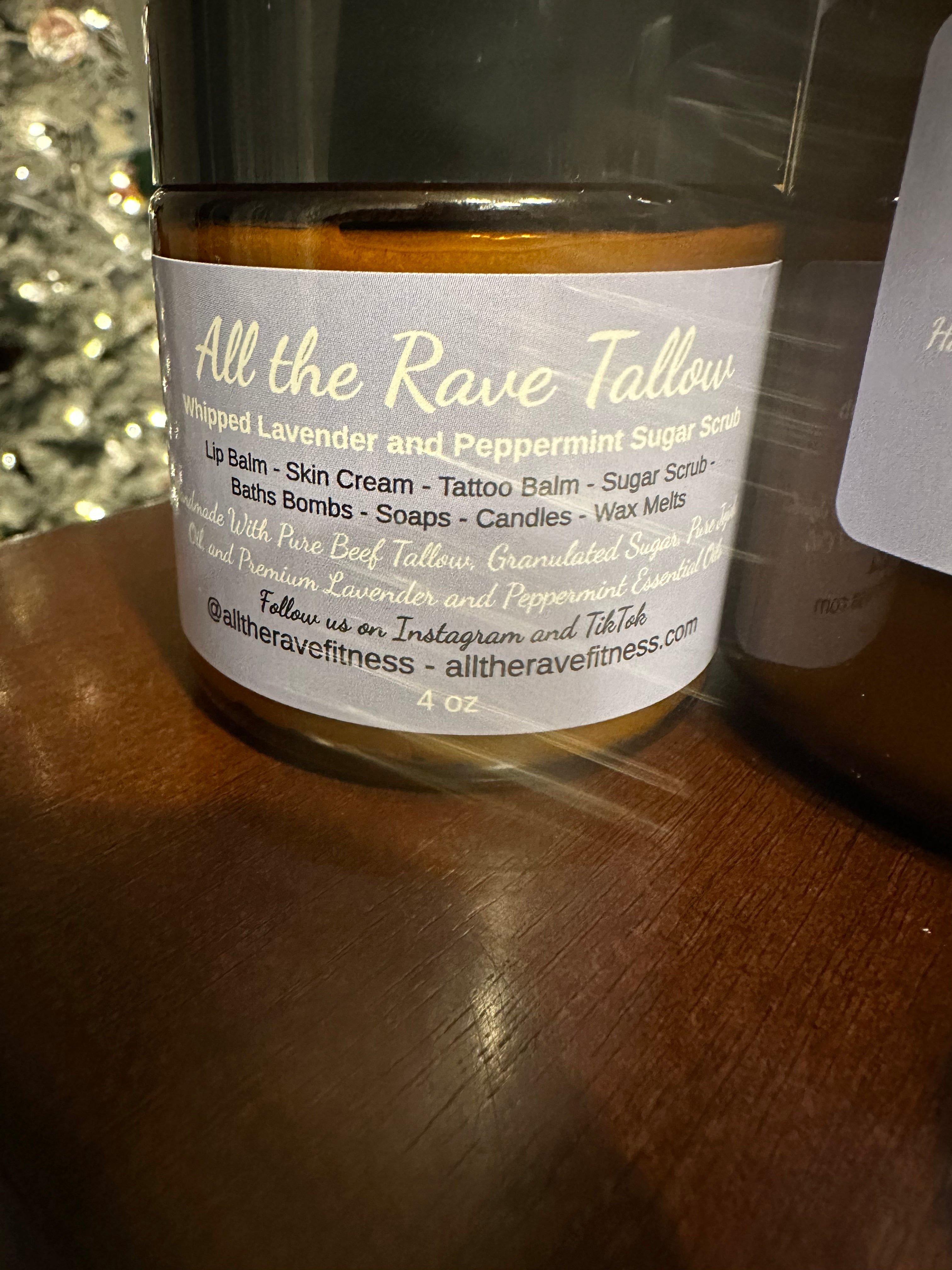 Whipped Tallow Sugar Scrub  Lavender and Peppermint 4oz