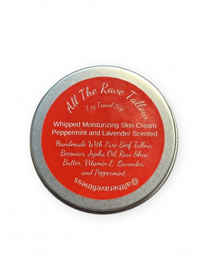 Whipped Beef Tallow Cream Peppermint & Lavender 1oz Travel Size