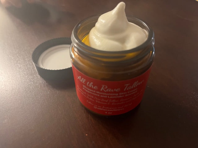 Whipped Tallow Moisturizing Skin Cream Peppermint and Lavender 4 oz