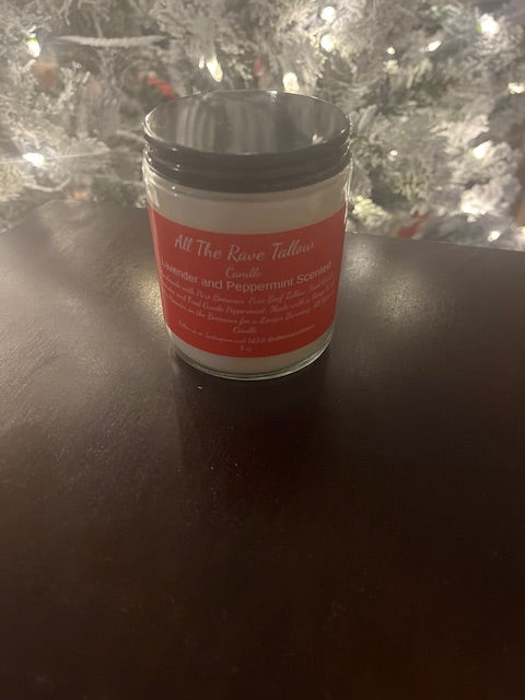 Beeswax and Tallow Candle Lavender and Peppermint 8 oz