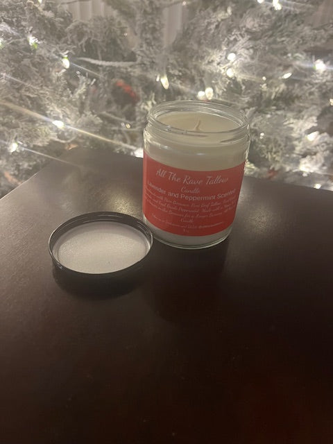 Beeswax and Tallow Candle Lavender and Peppermint 8 oz